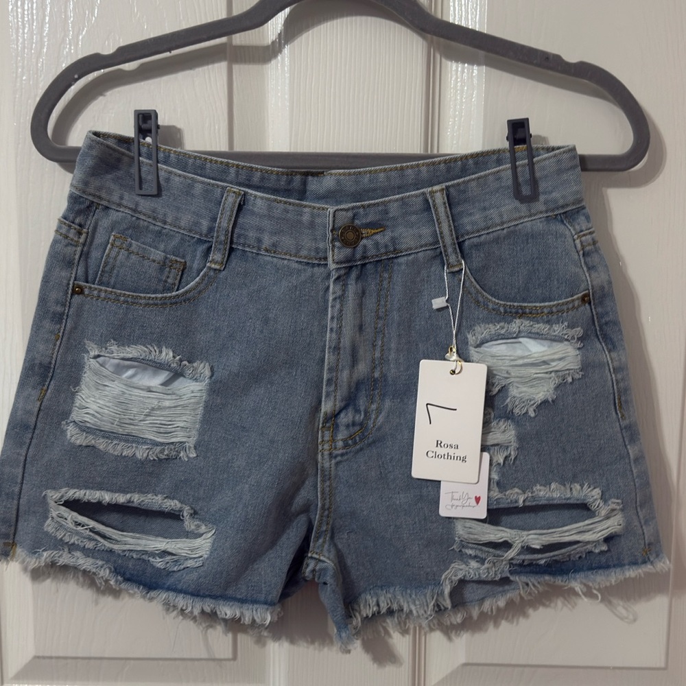 Rosa Clothing Women's Ripped Denim Shorts